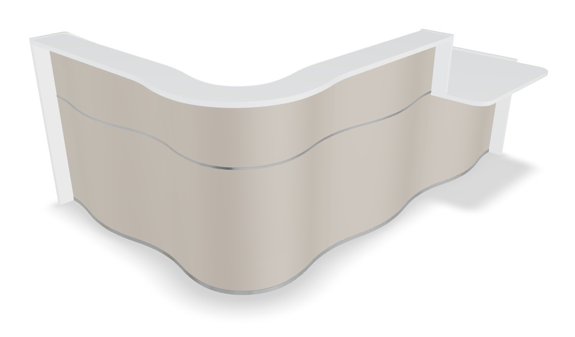Wave LUV39L 109" L-Shape Reception Desk in Beige Matt by MDD