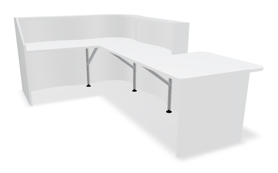 Wave 109" L-Shape Reception Desk Back Storage Area