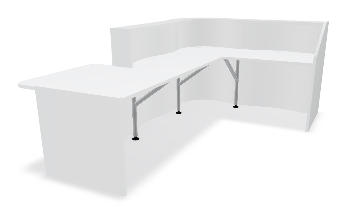 Wave LUV39L 109" L-Shape Reception Desk With Left Counter Top Storage