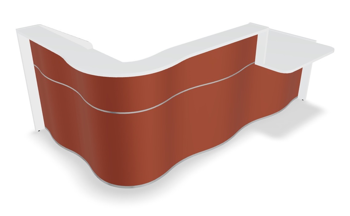 MDD Wave LUV40L 109" L-Shape Reception Desk