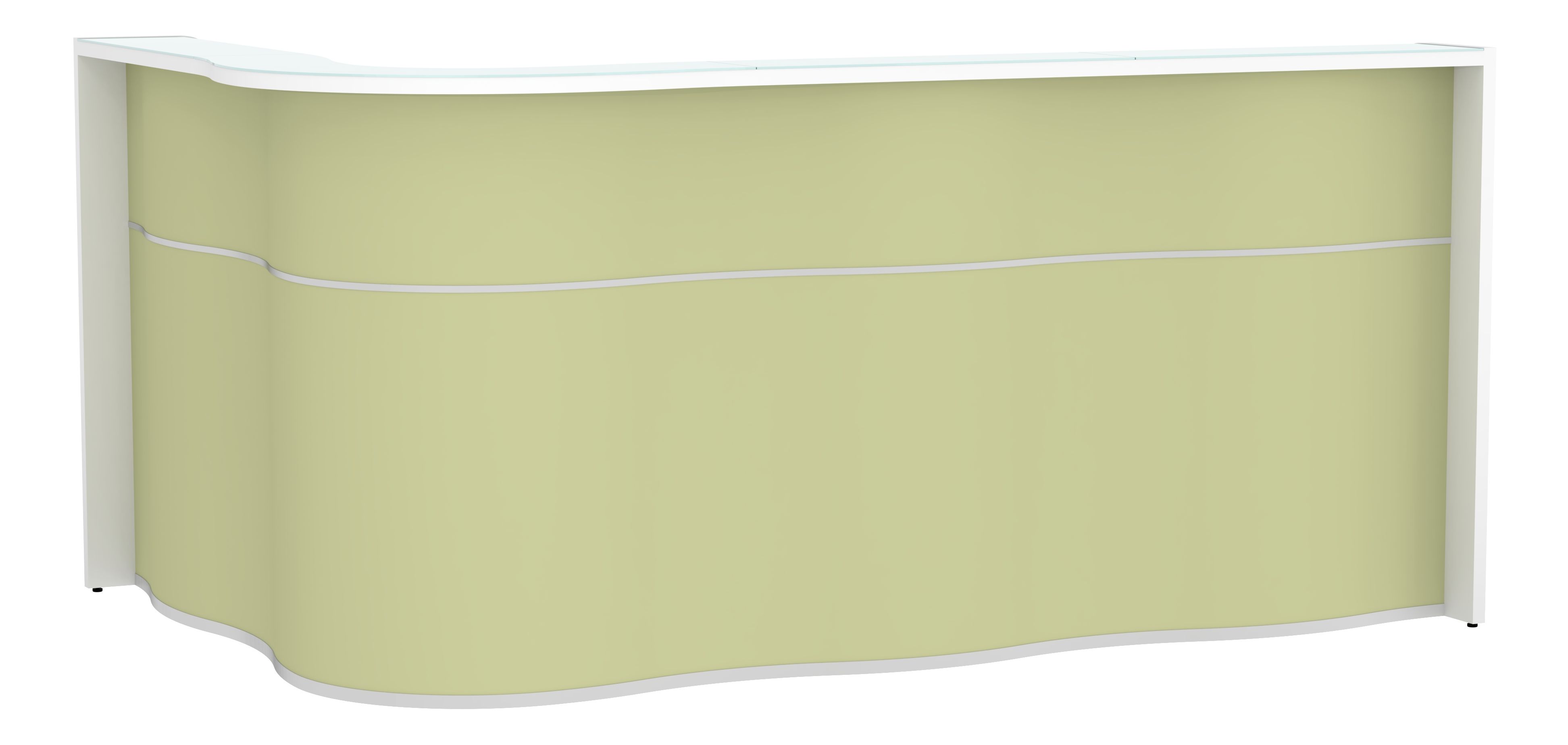 Wave 92" Corner Counter Reception Desk Avocado Matt