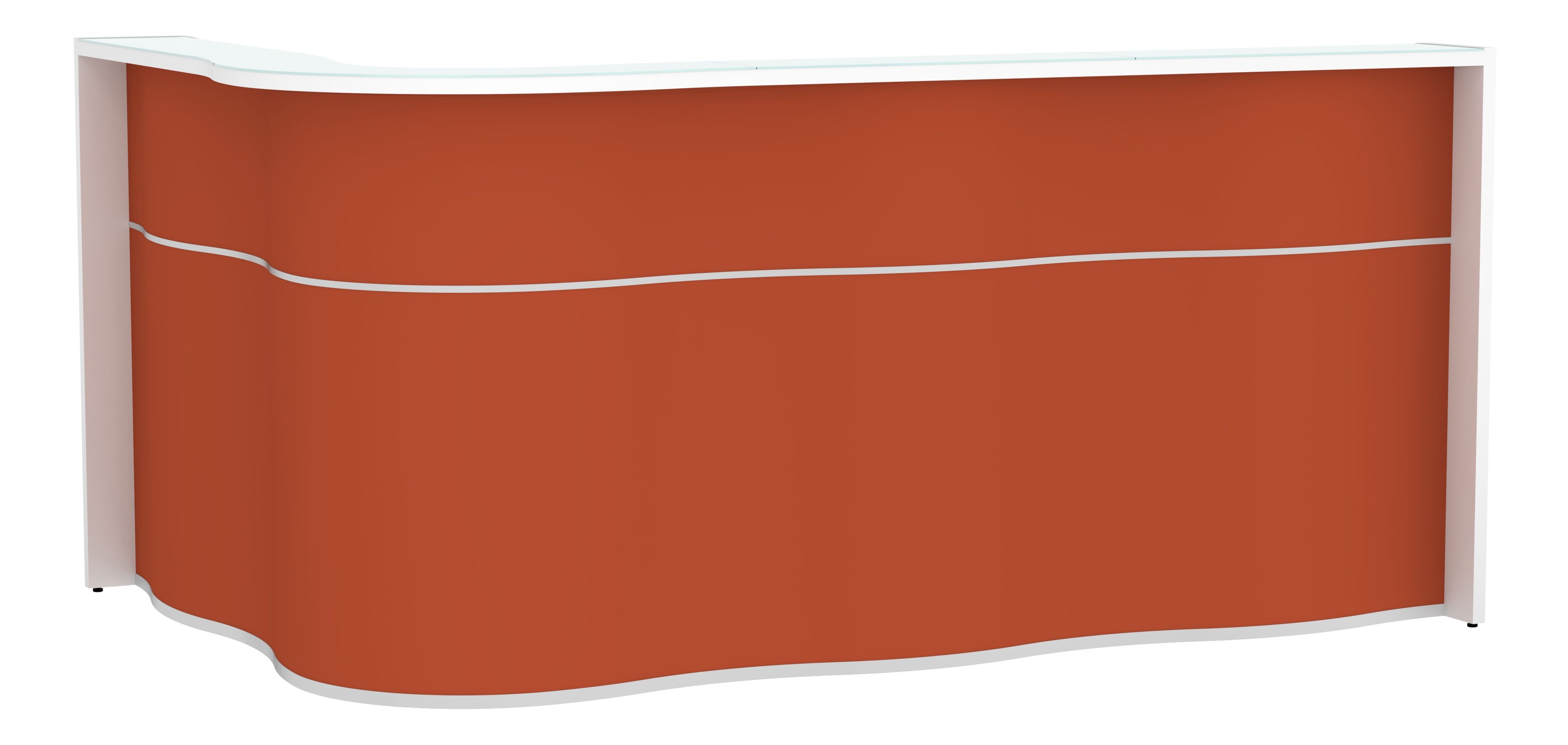 Wave 92" Corner Counter Reception Desk Red Matt