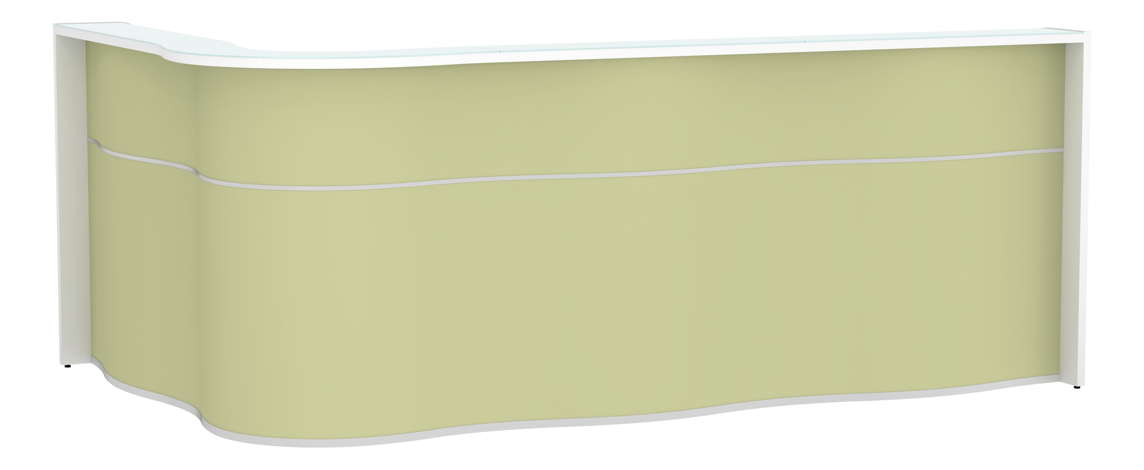 MDD Wave 109" Left Corner Counter Reception Avocado Desk