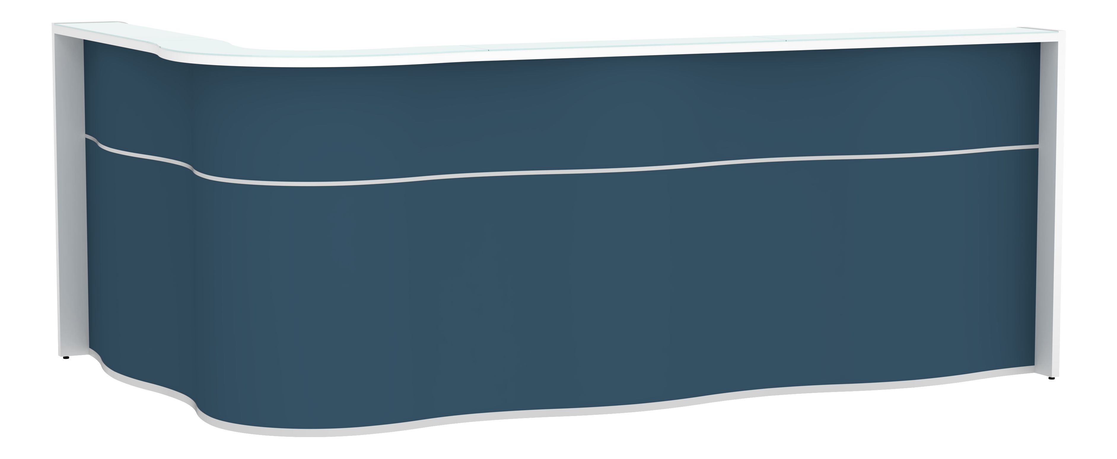 MDD Wave 109" Left Corner Counter Reception Dark Blue Desk