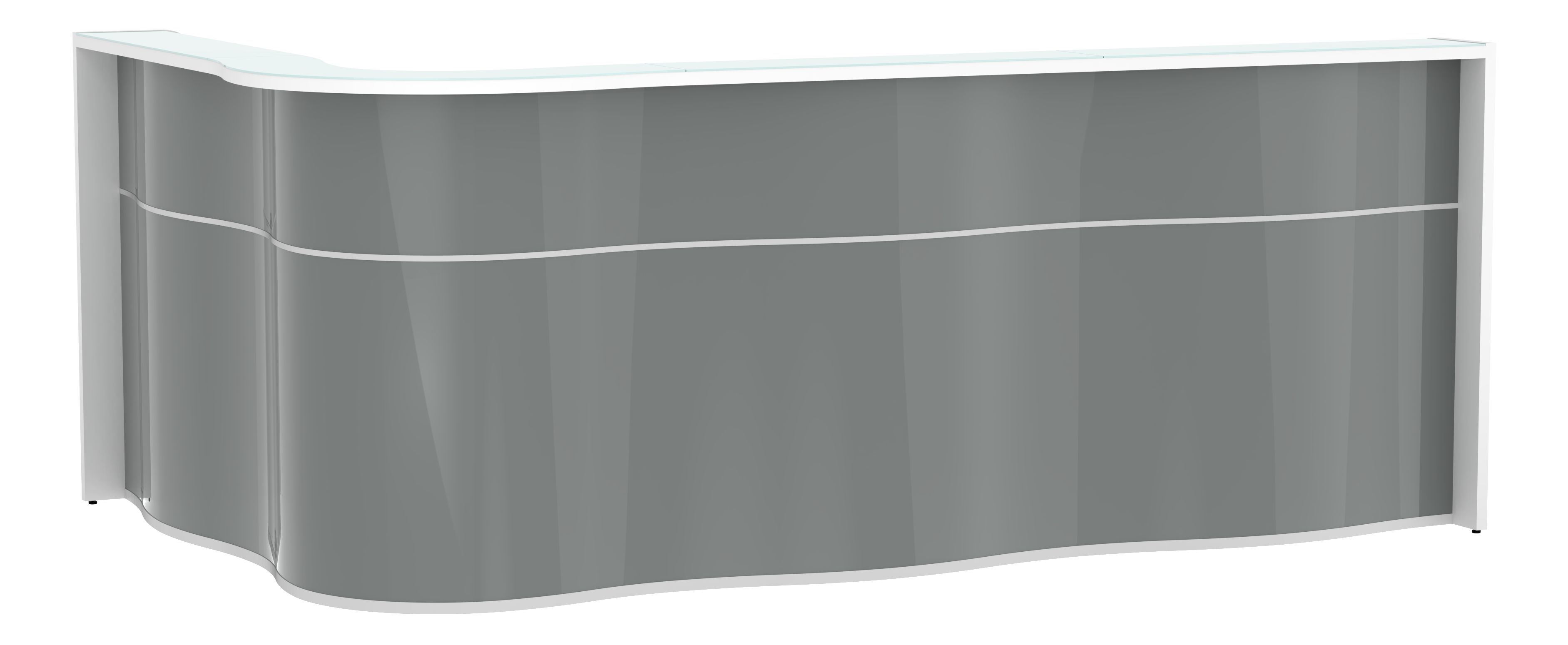 MDD Wave 109" Left Corner Counter Reception Grey Desk