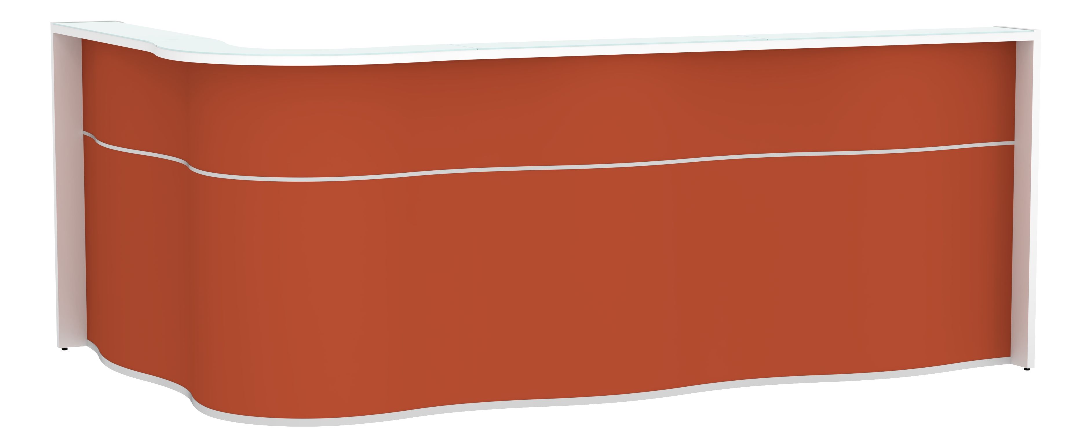 Wave 109" Left Corner Counter Reception Red Desk by MDD