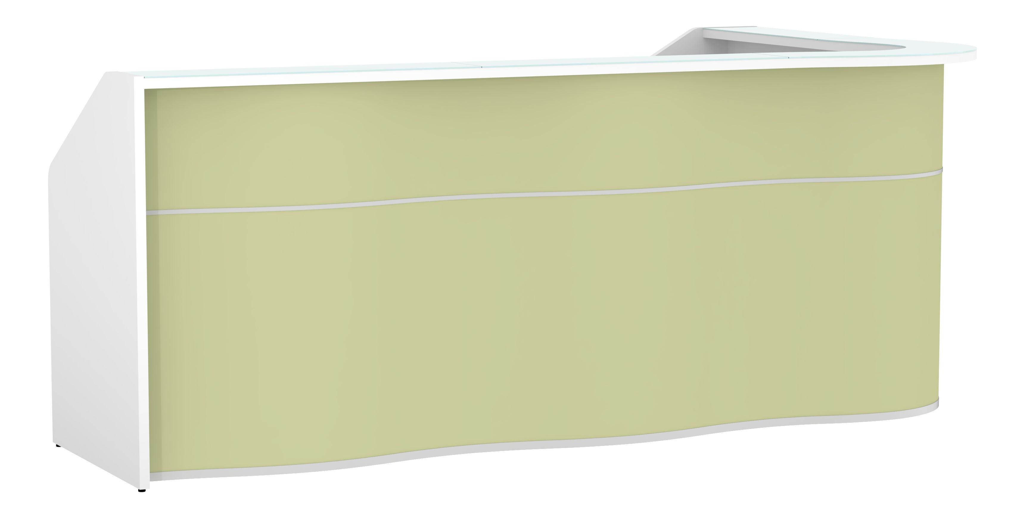 Wave 109" Right Corner Counter Reception Desk in Avocado