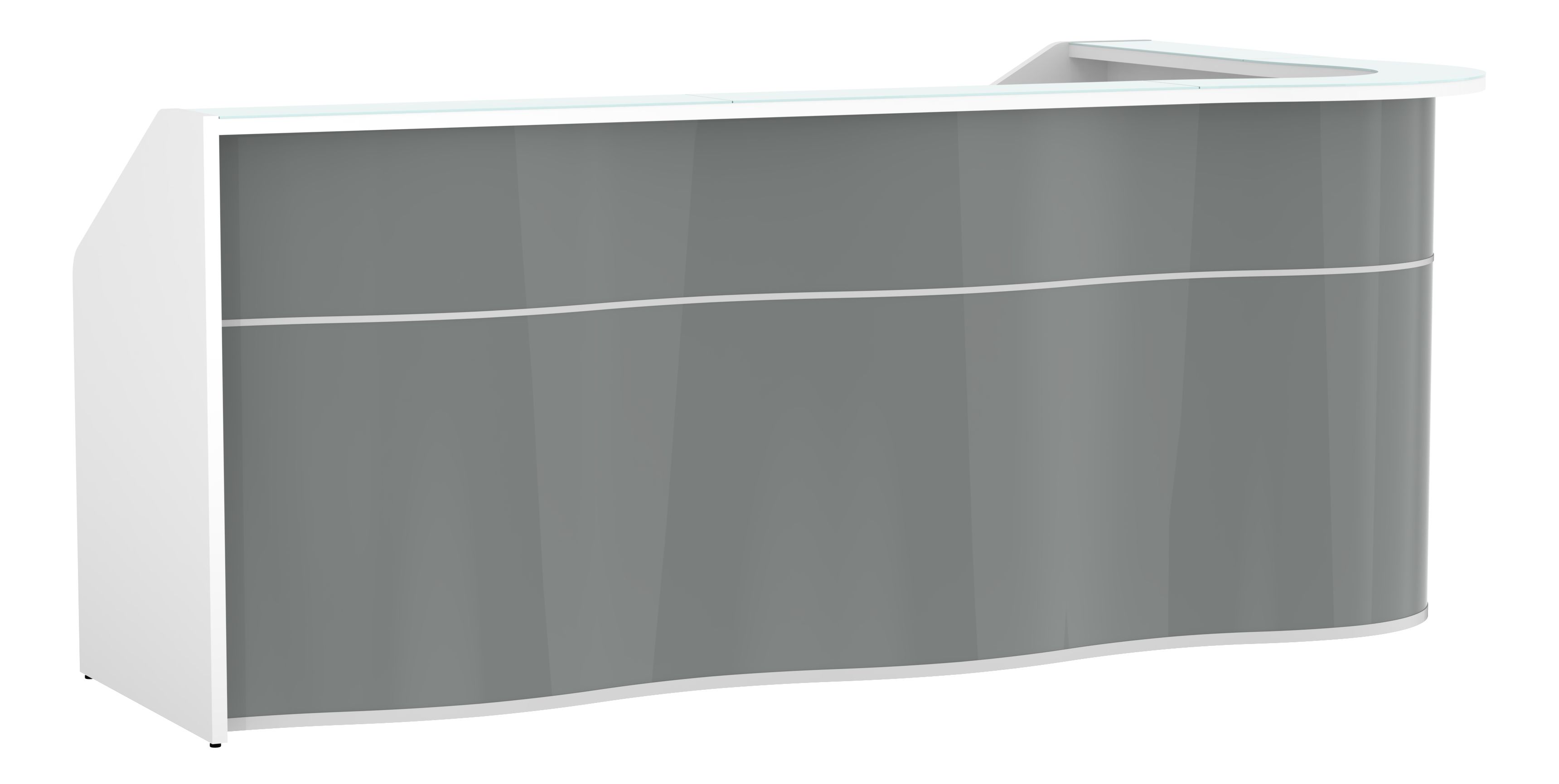 Wave 109" Right Corner Counter Reception Desk in Grey