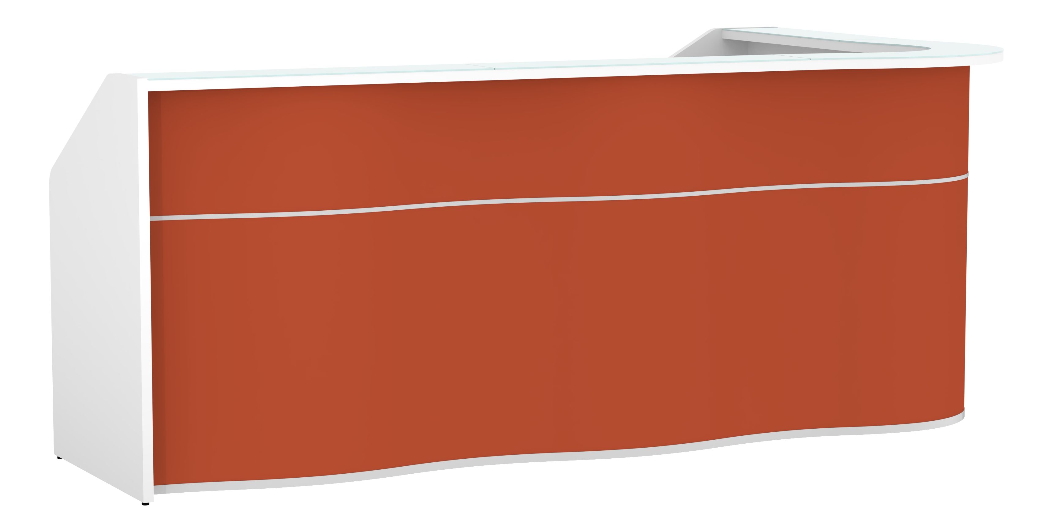 MDD Wave 109" Right Corner Counter Reception Desk in Red