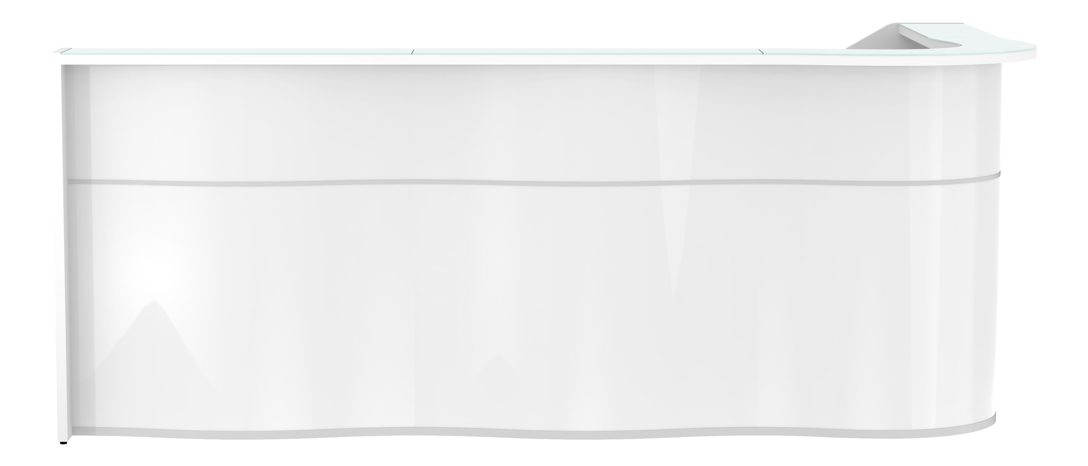 Wave 109" Right Corner Counter Reception White Desk