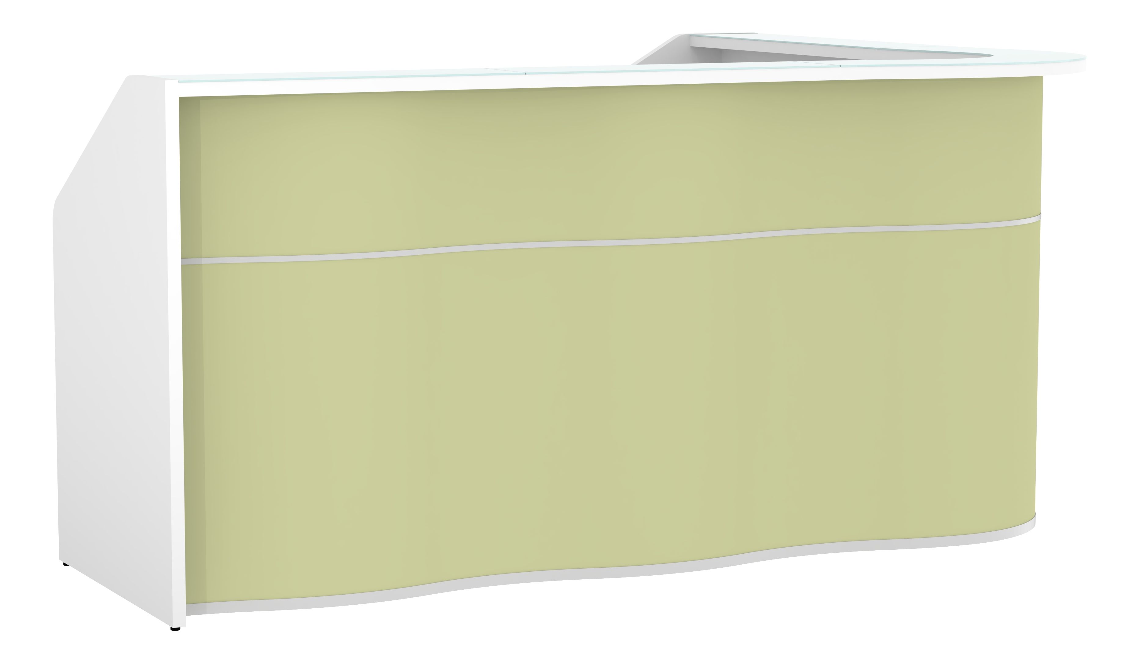 MDD Wave 92" RAF Corner Counter Reception Avocado Matt Desk