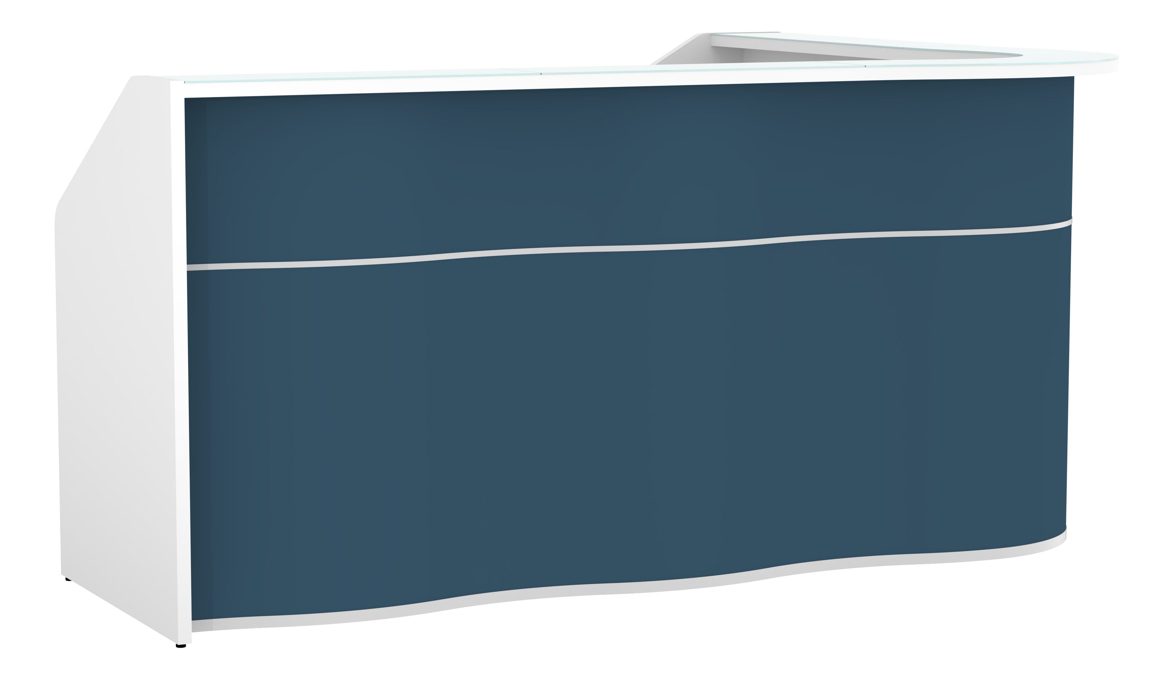 Wave 92" RAF Corner Counter Reception Dark Blue Matt Desk