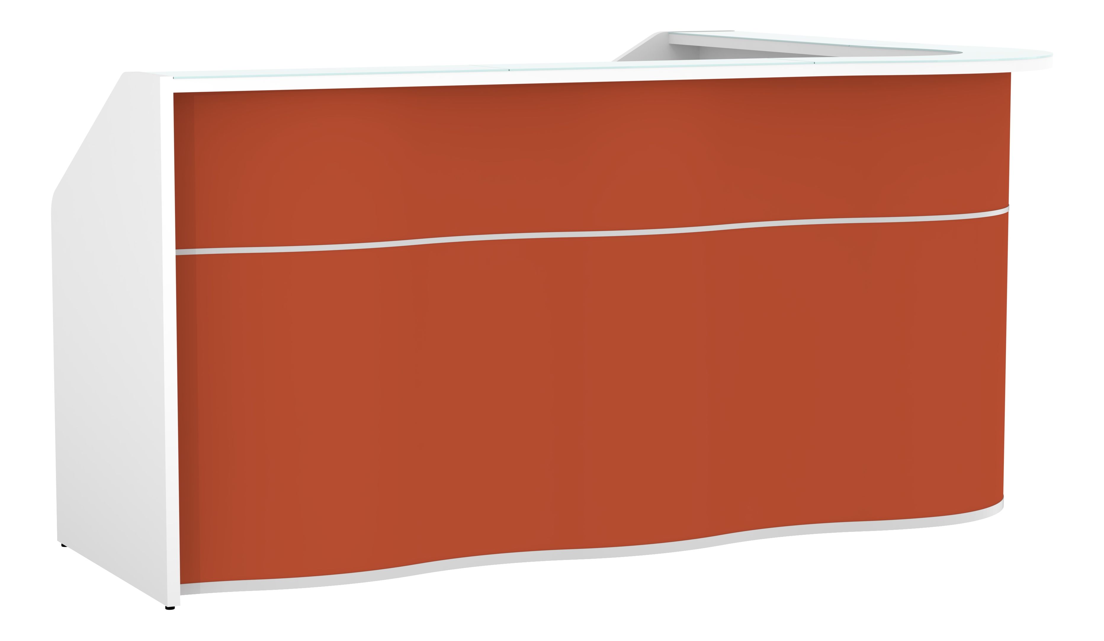 MDD Wave 92" RAF Corner Counter Reception Red Matt Desk