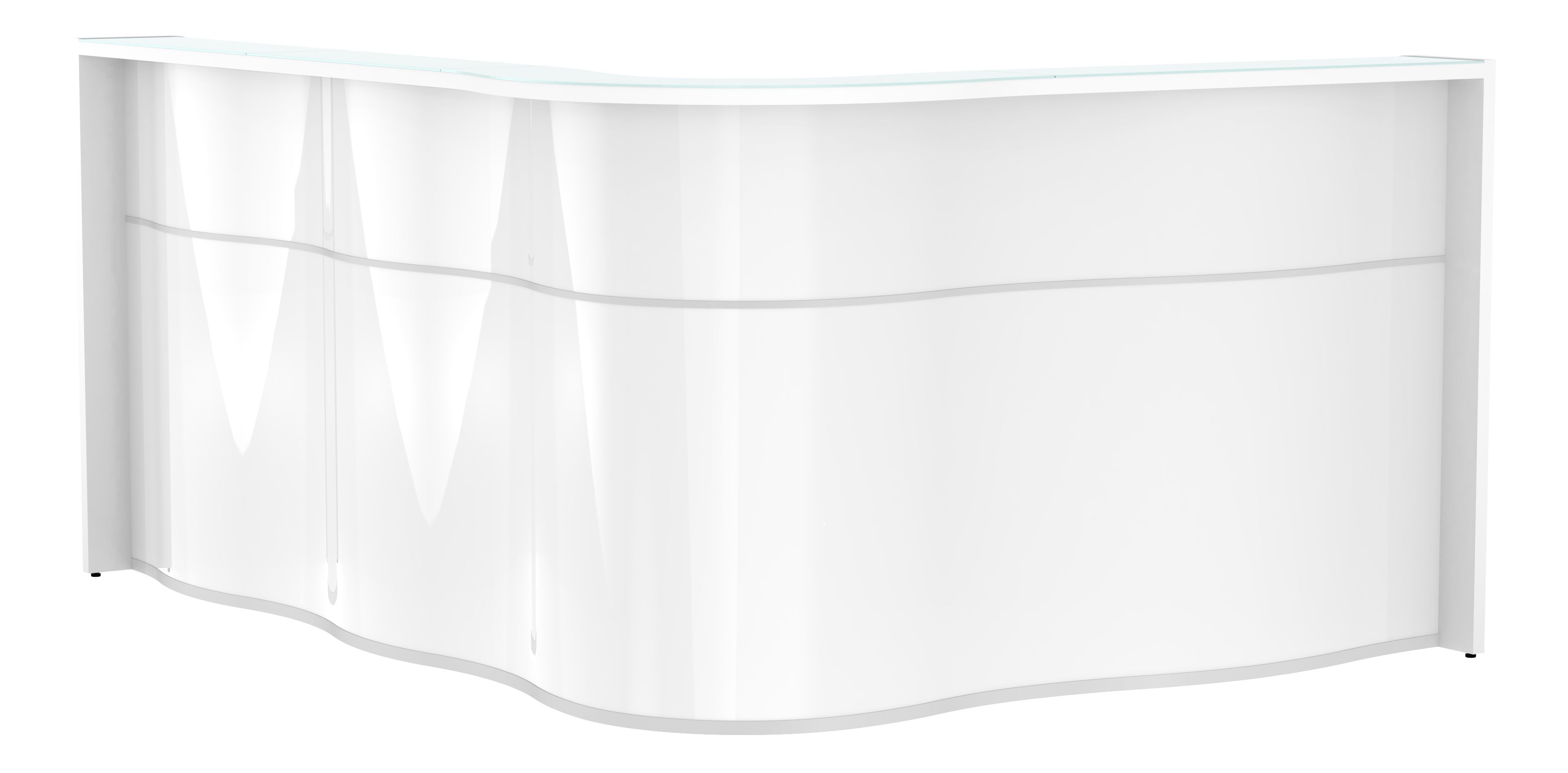 MDD Wave 92" RAF Corner Counter Reception White Desk