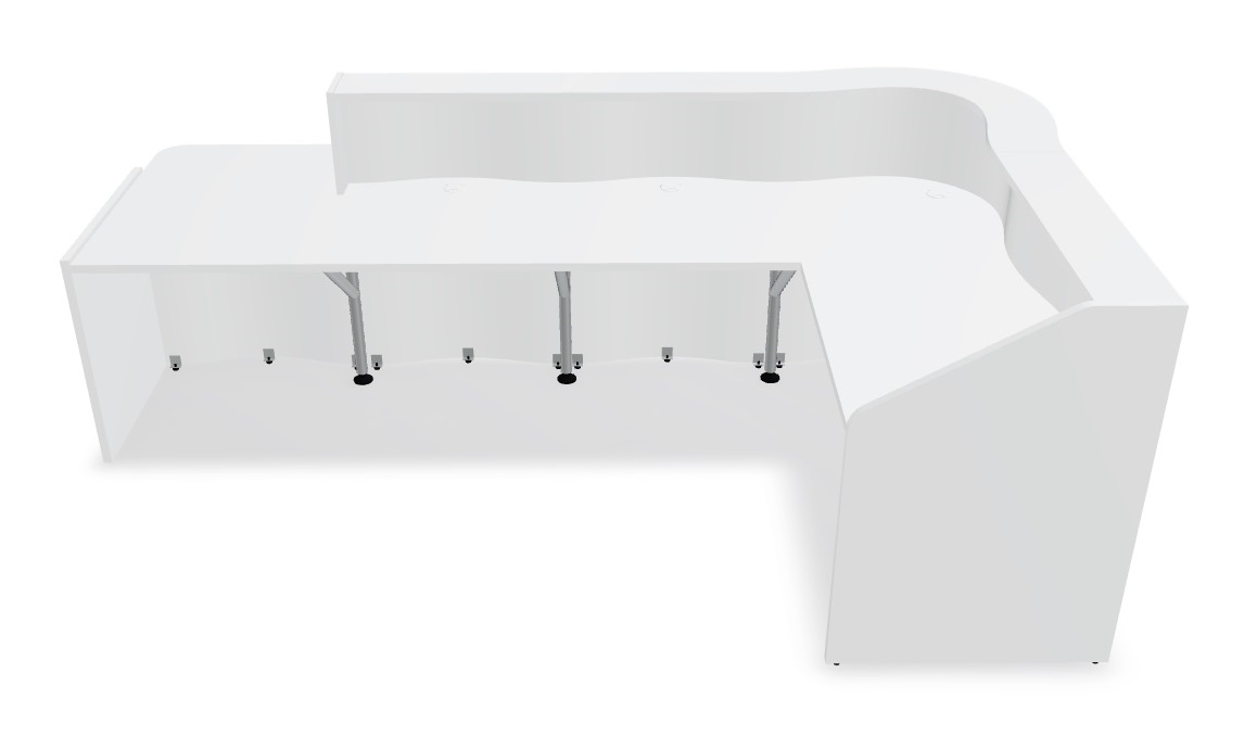 Wave 122-inch x 71-inch L-Shape Reception Desk by MDD