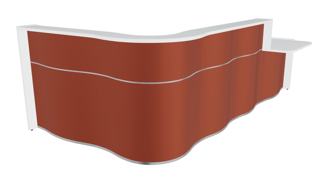 Wave LUV45L 130" L-Shape Reception Desk in Red Matt