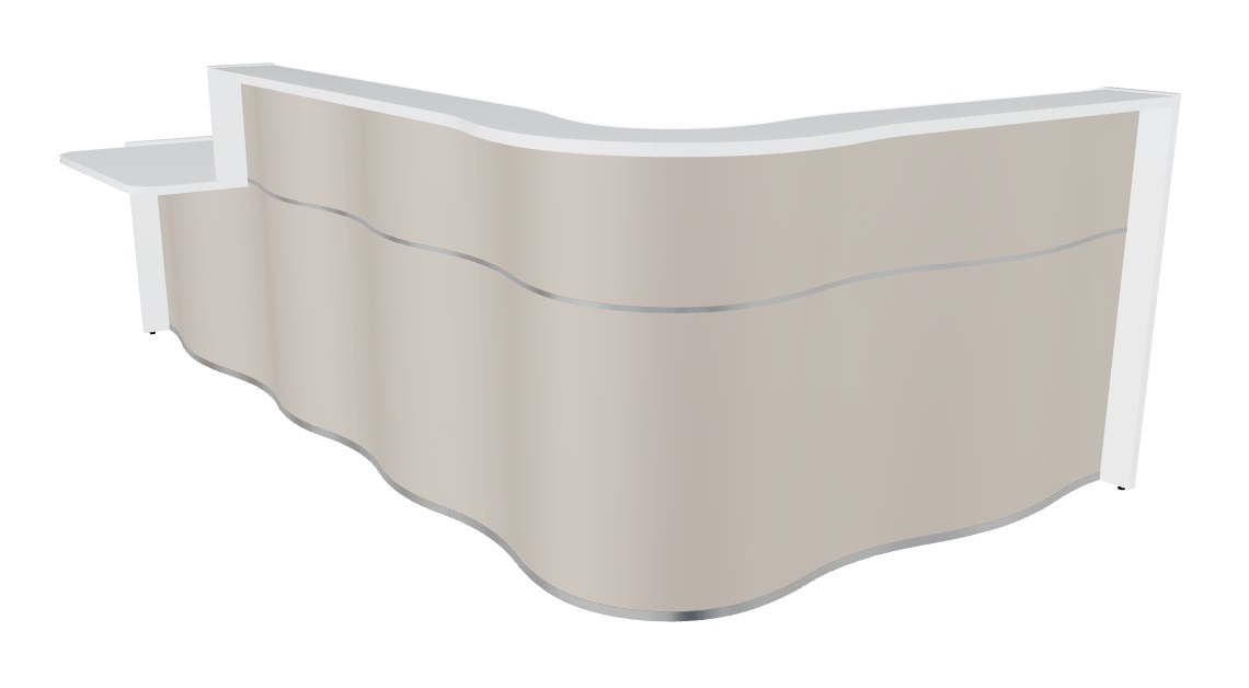 Wave LUV39P 109" L-Shape Reception Desk w/Right Counter Top