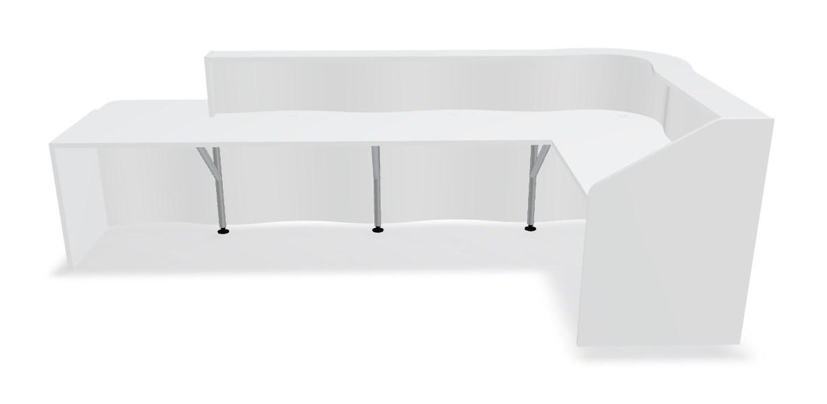 Wave 139" L-Shape Reception Desk Back
