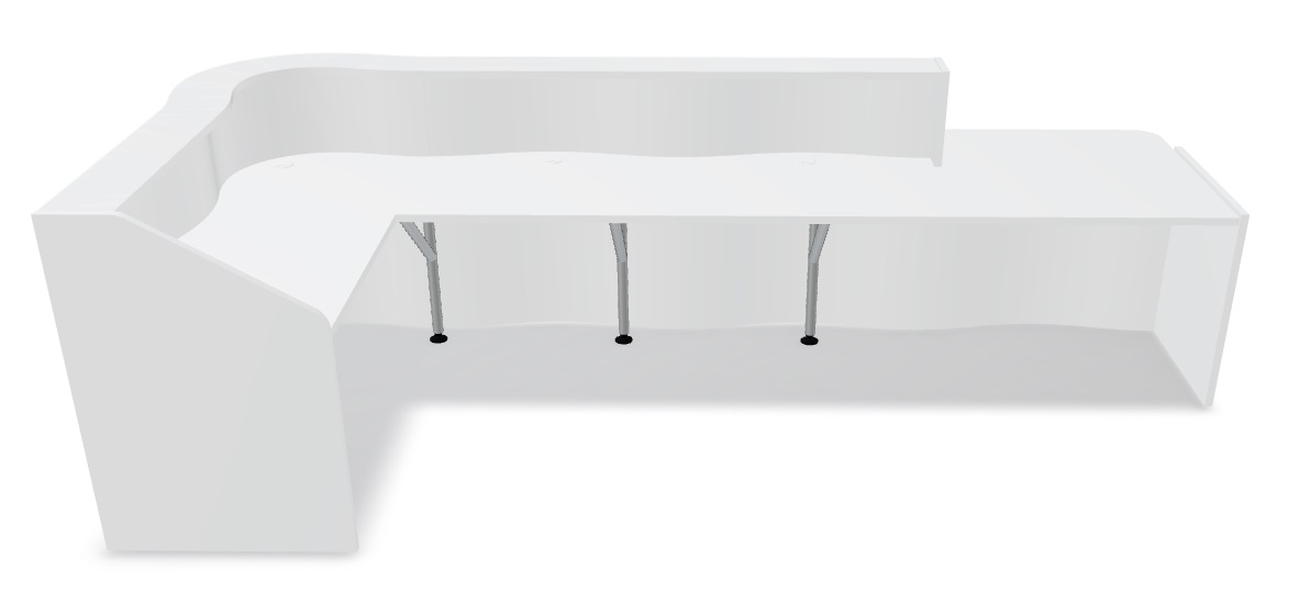 Wave 147" L-Shape Reception Desk By MDD Back Side