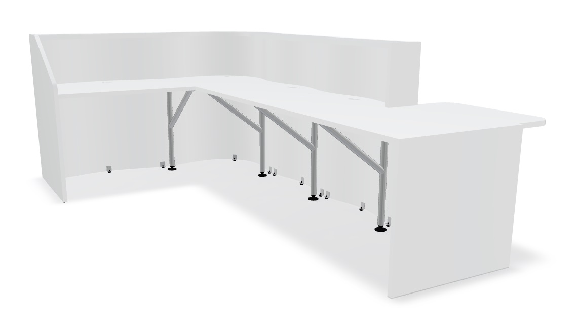 Wave 122-inch x 79-inch L-Shape Reception Desk