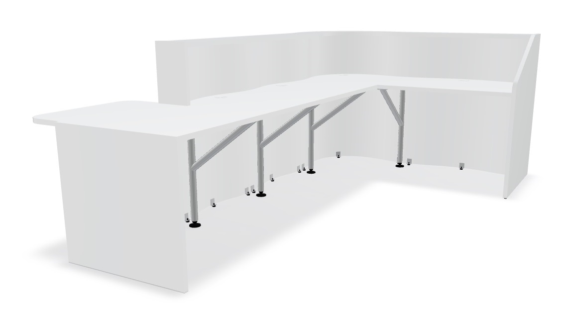 MDD Wave 122-inch x 79-inch L-Shape Reception Desk
