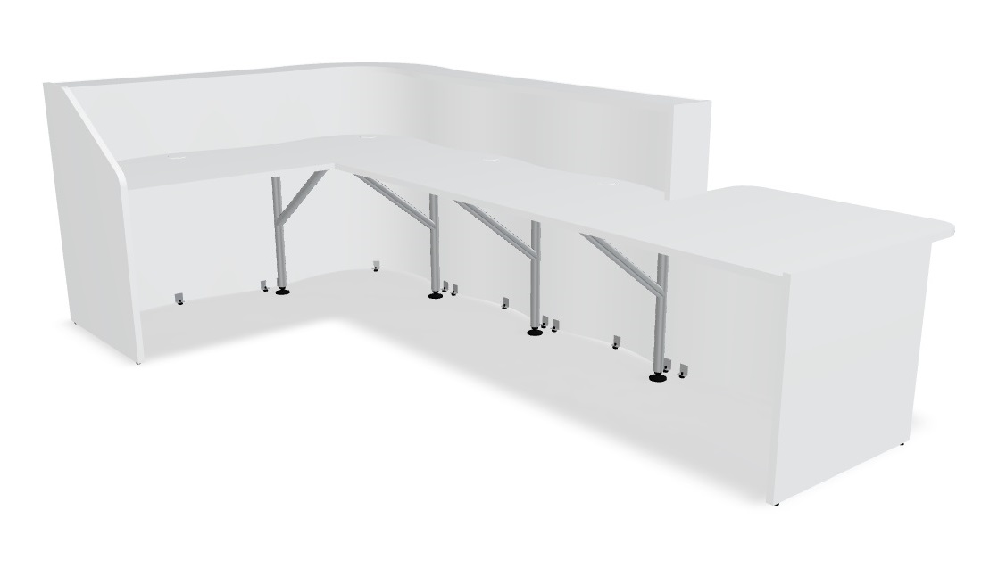 Wave LUV47P 130" L-Shape Reception Desk Side by MDD