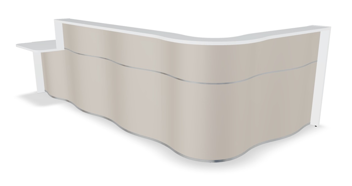 Wave 139" L-Shape Reception Desk