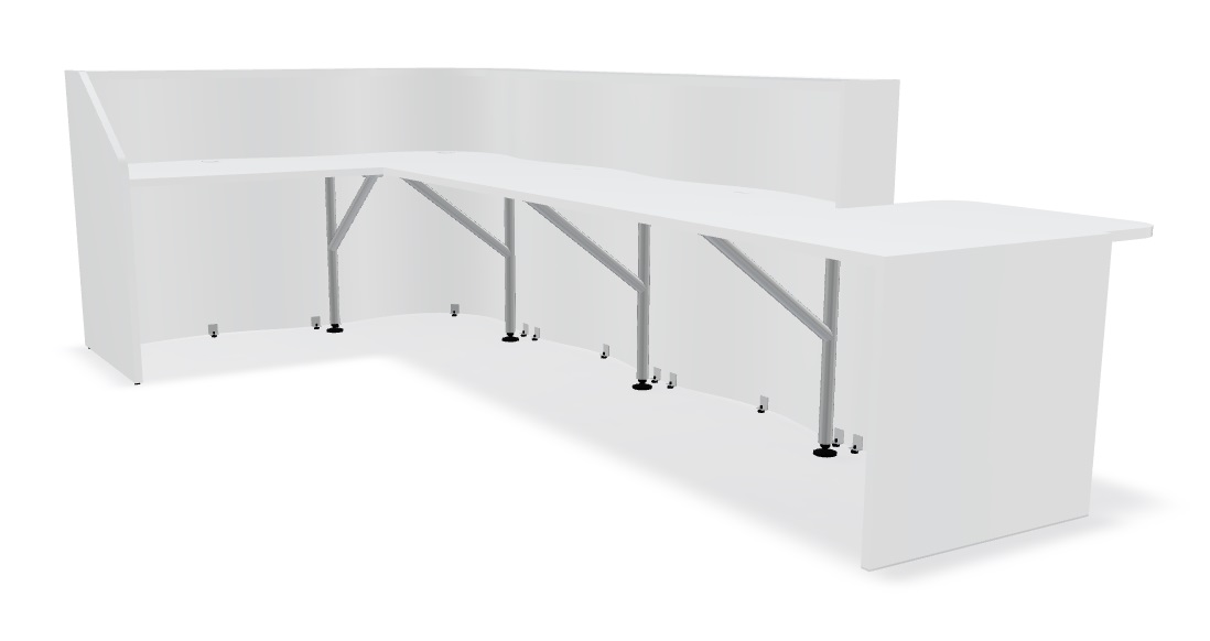 Wave 139" L-Shape Reception Desk Side