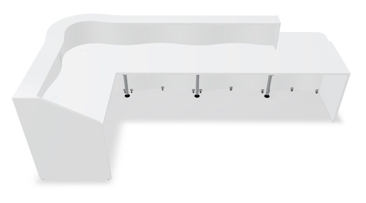 MDD Wave 139" L-Shape Reception Desk Back