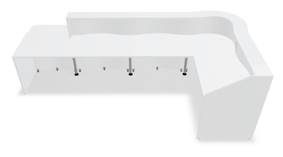 Wave 139" L-Shape Reception Desk