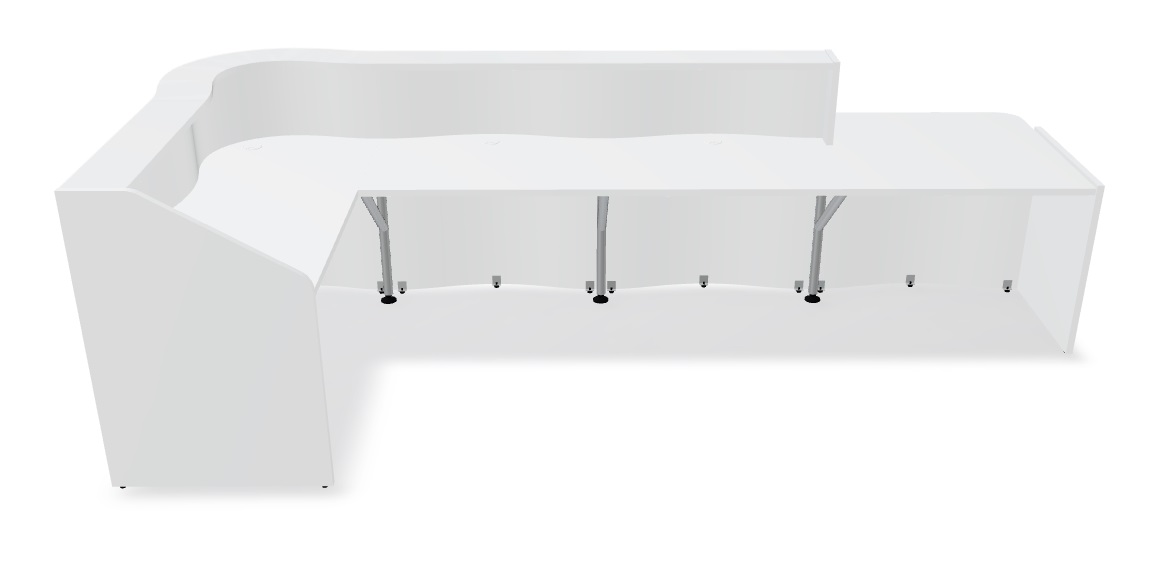 MDD Wave 147" L-Shape Reception Desk Back