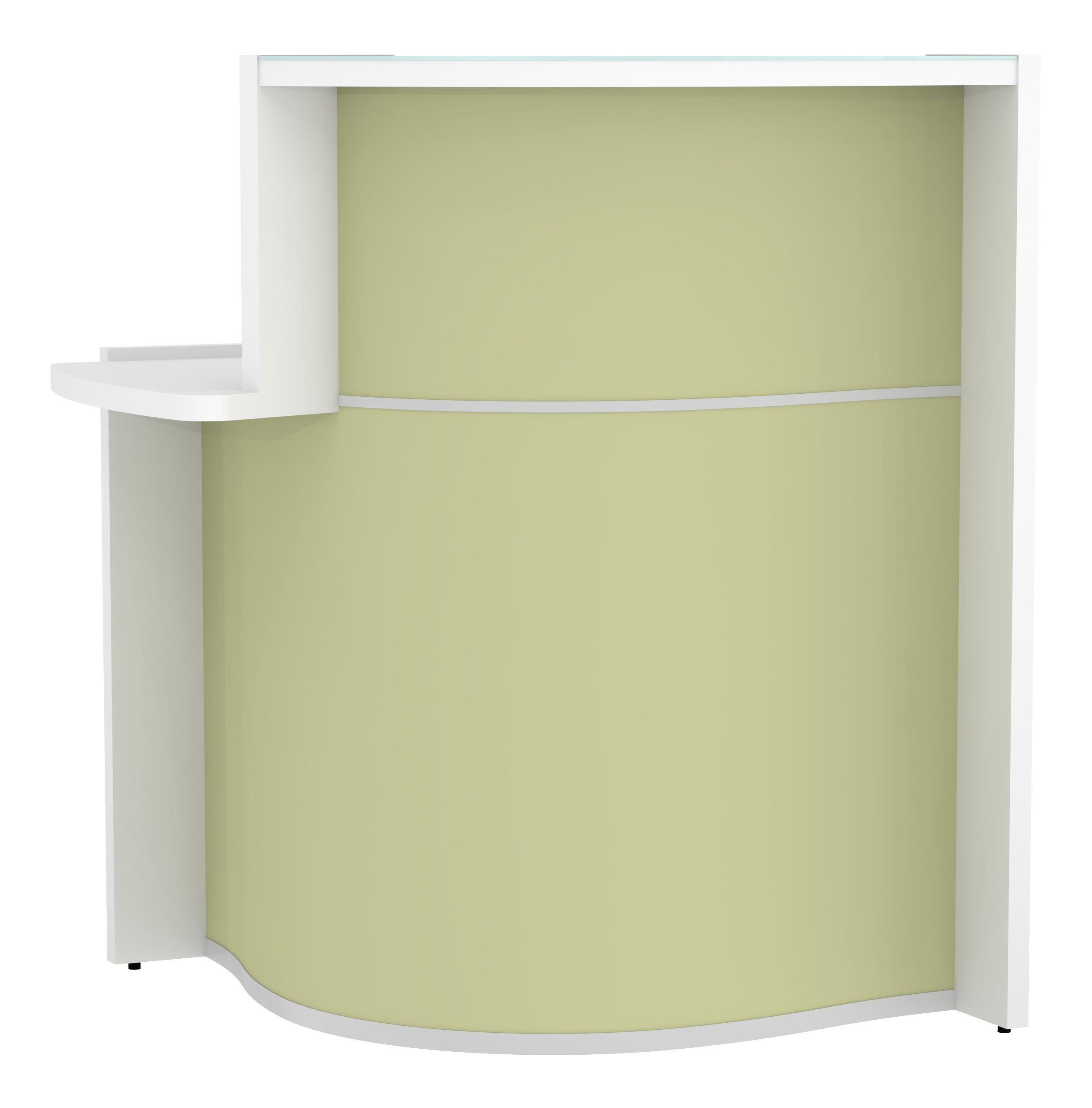 MDD Wave 33" Small Reception Desk in Avocado Matt