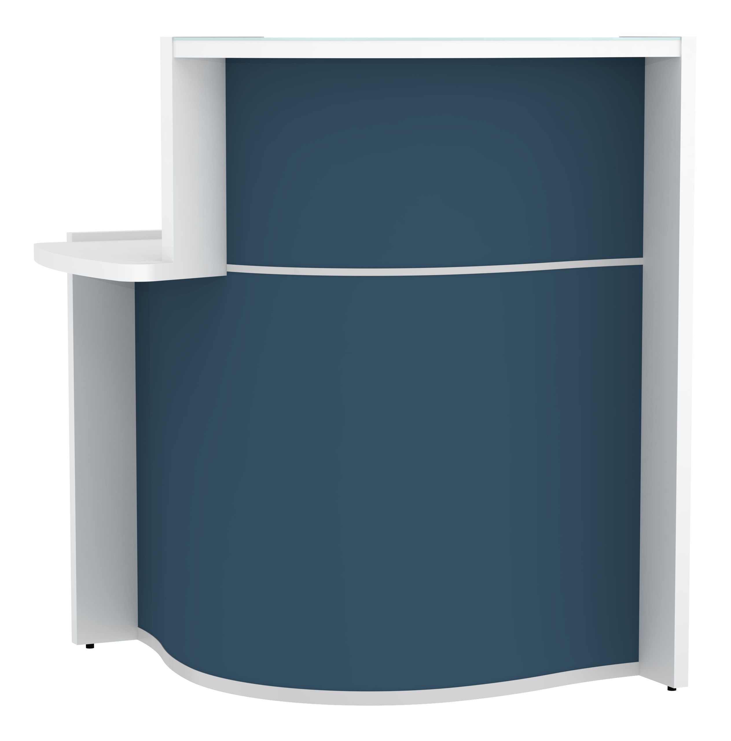MDD Wave 33" Small Reception Desk in Blue Matt