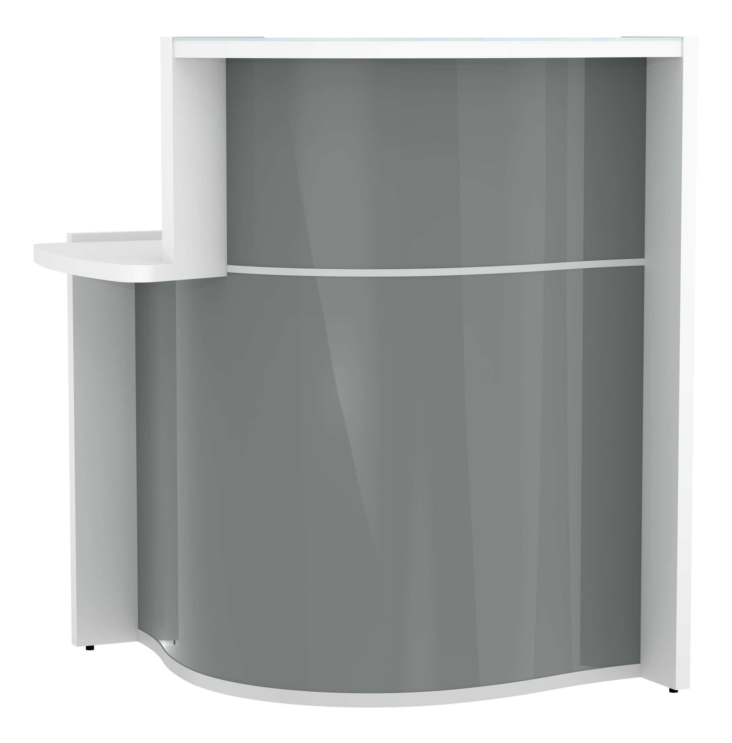MDD Wave 33" Small Reception Desk in Grey Matt