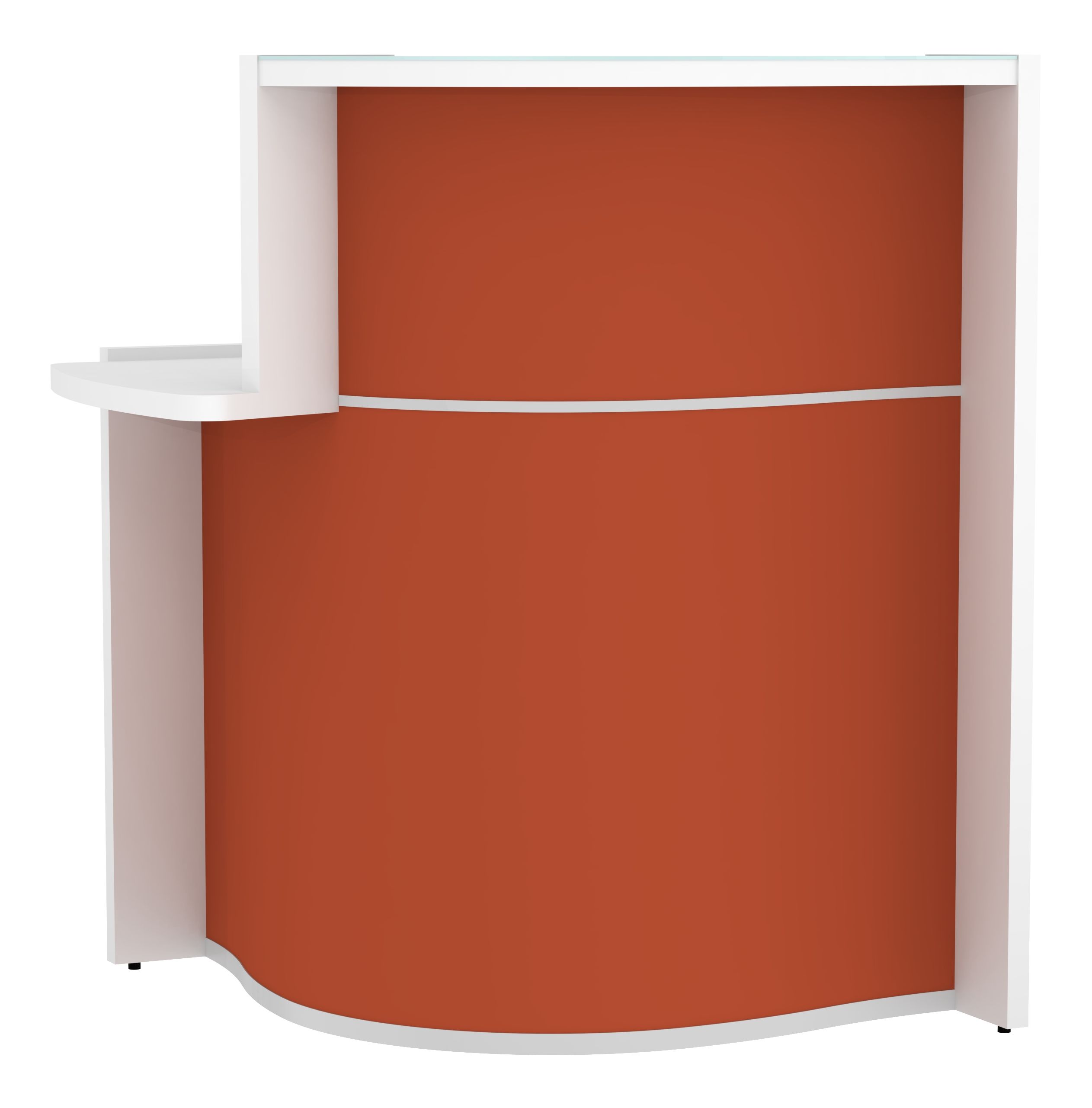 MDD Wave 33" Small Reception Desk in Red Matt
