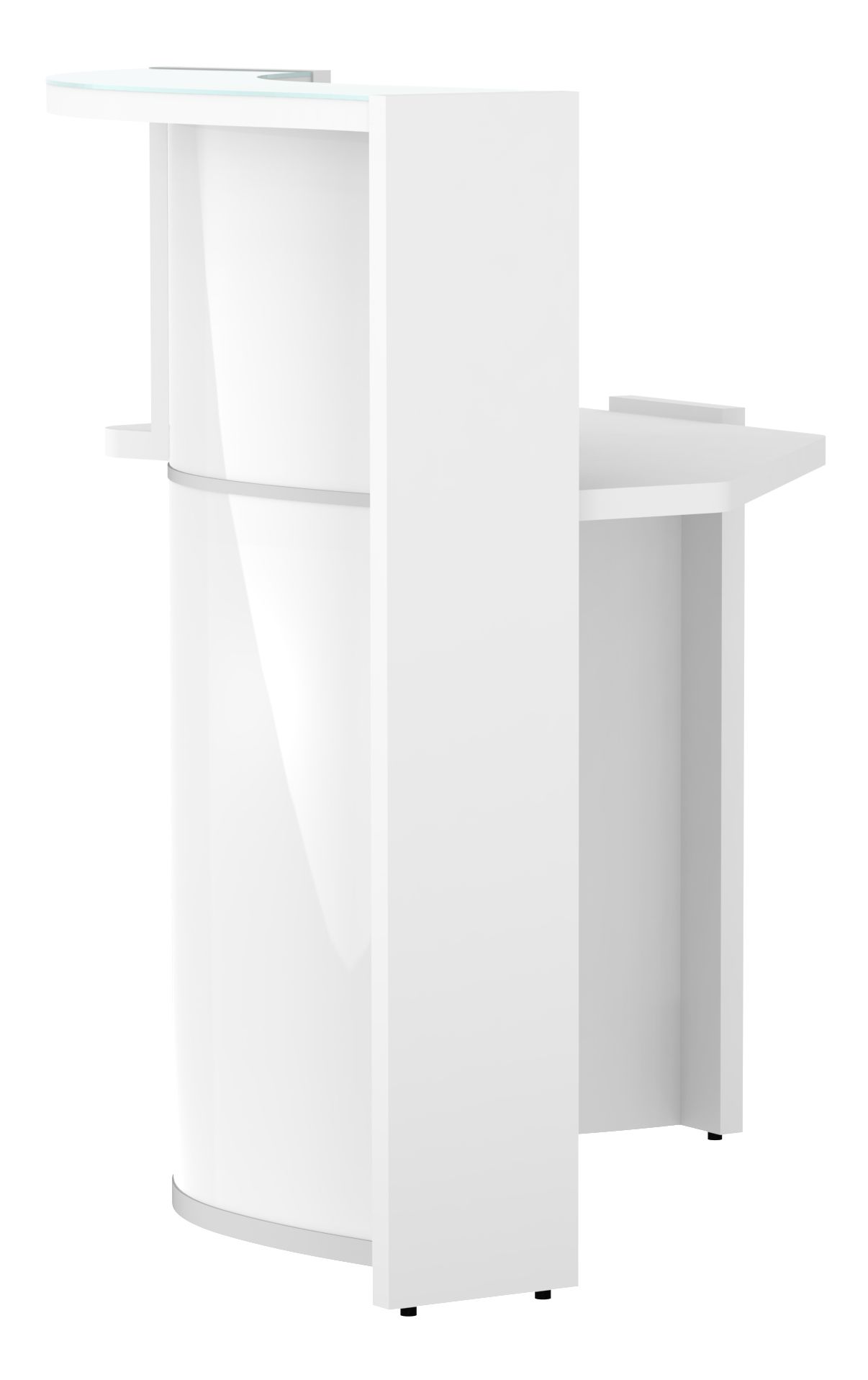 Wave 33" Small Reception White Desk Side