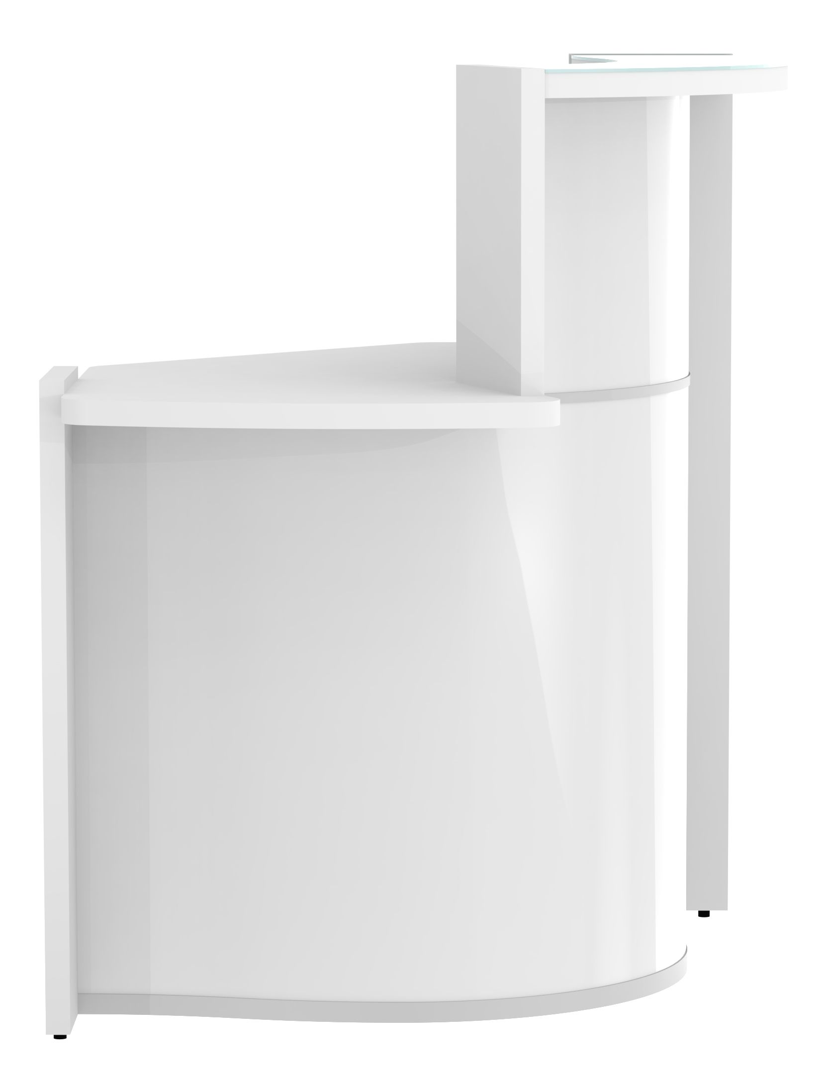 Wave 33" Small Reception White Desk With Countertop