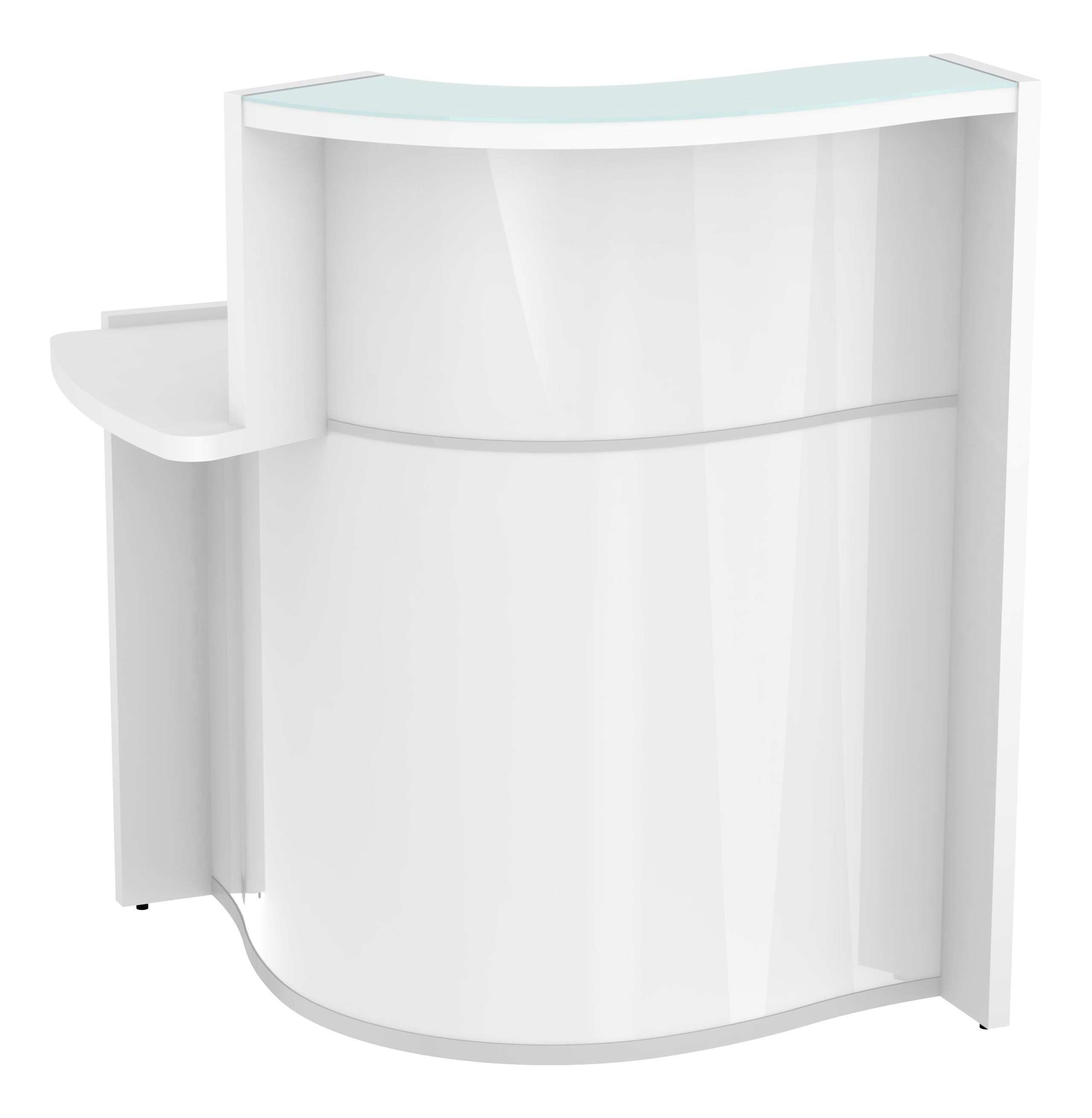 Wave 33" Small Reception White Desk