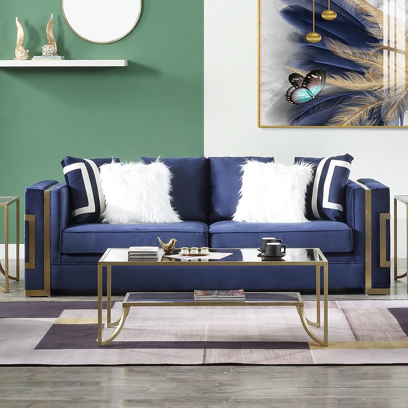 Virrux Velvet Sofa w/Pillows