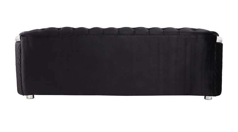 Pyroden Velvet/Chrome Tufted Living Room Set