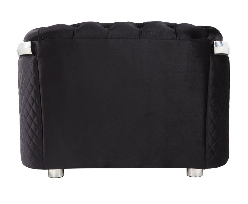 Pyroden Velvet/Chrome Tufted Chair