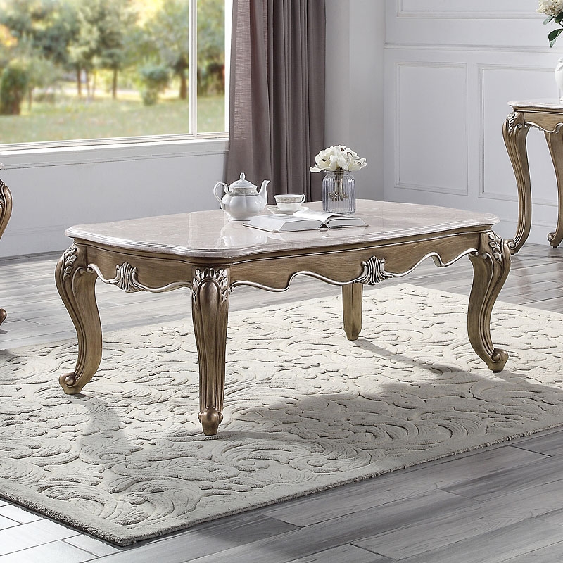 Elozzol Marble/Wood Coffee Table