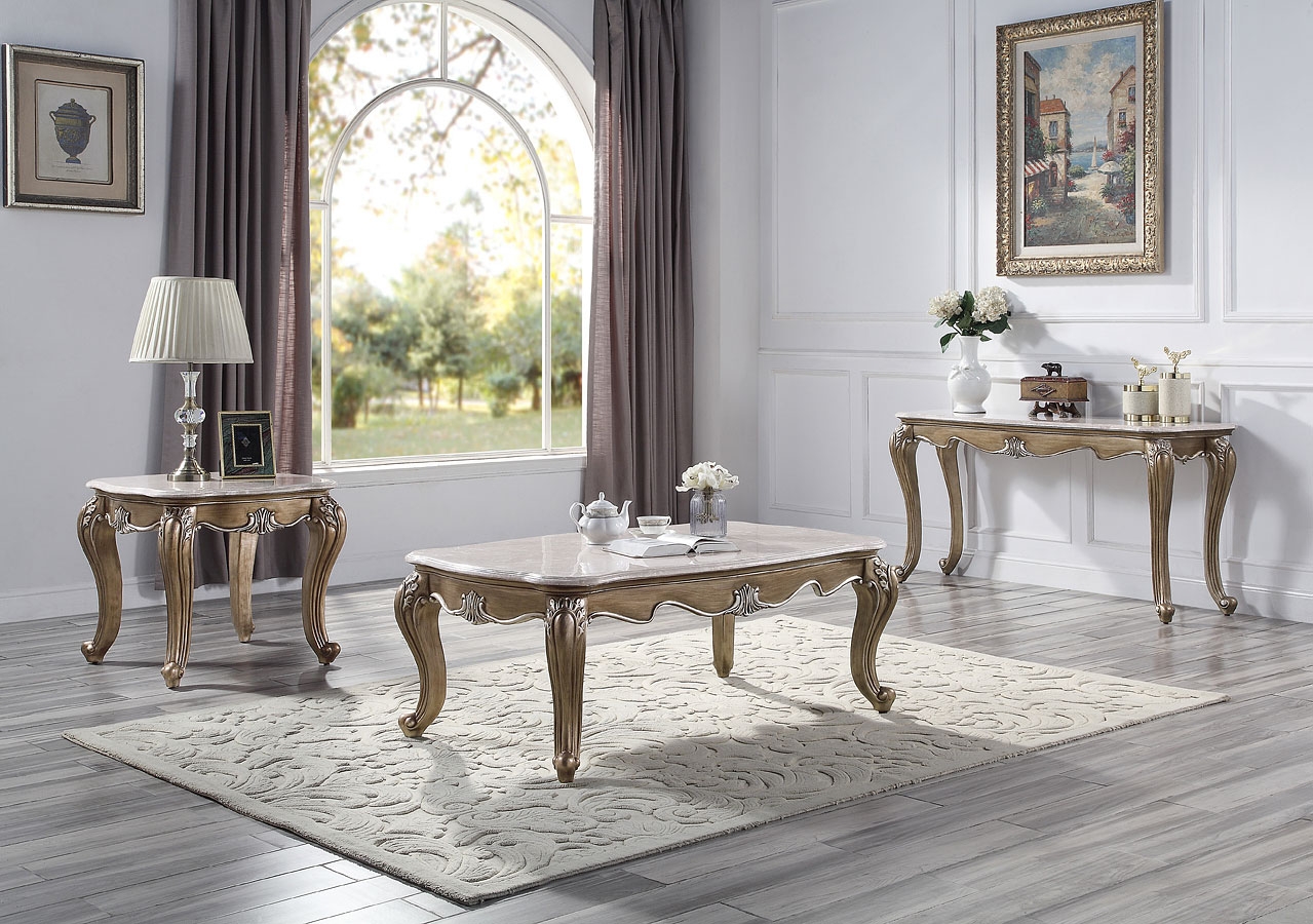 Elozzol Fabric/Wood Tufted Living Room Set