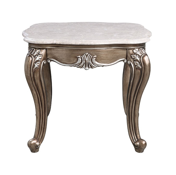 Elozzol Marble/Wood End Table