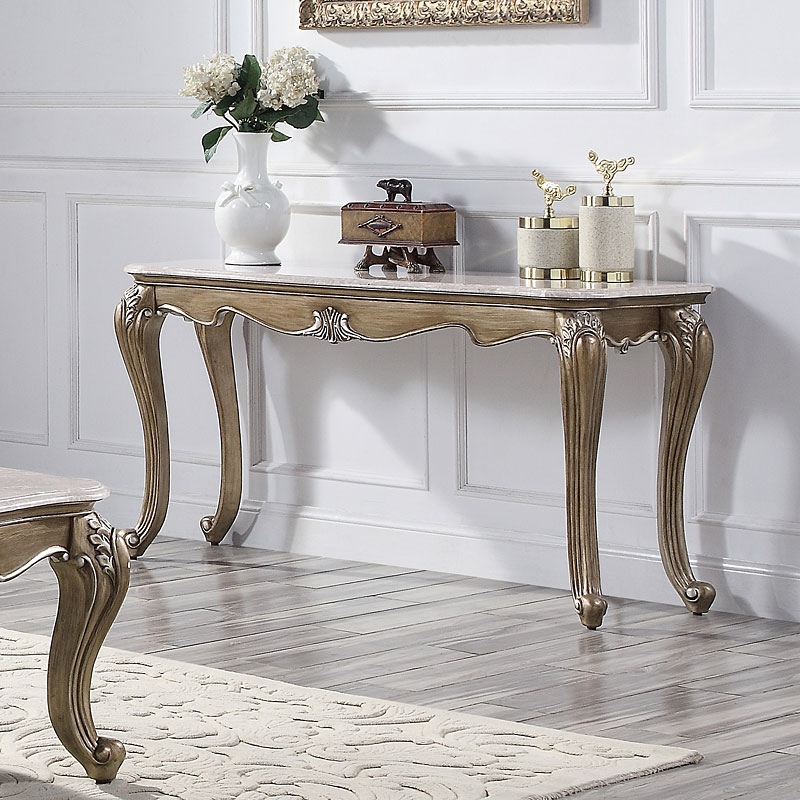 Elozzol Marble/Wood Sofa Table