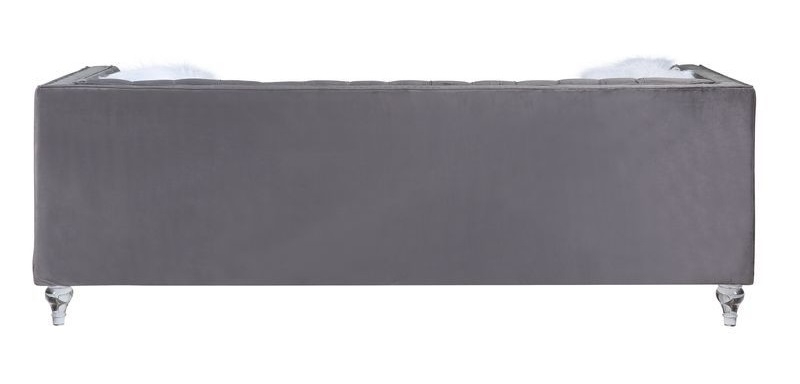 HeiberoII Velvet Tufted Sofa w/Pillows