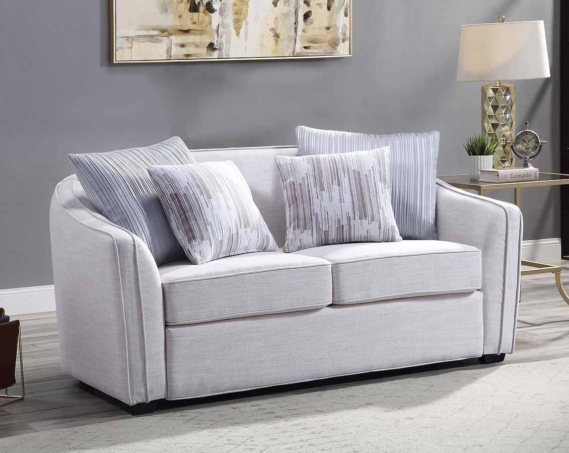 Mahler II Linen Fabric Loveseat w/Pillows