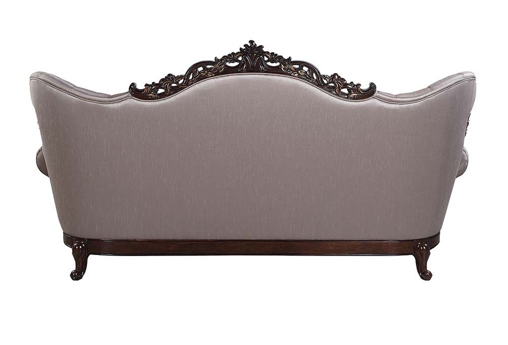 Benbek Fabric/Wood Tufted Living Room Set