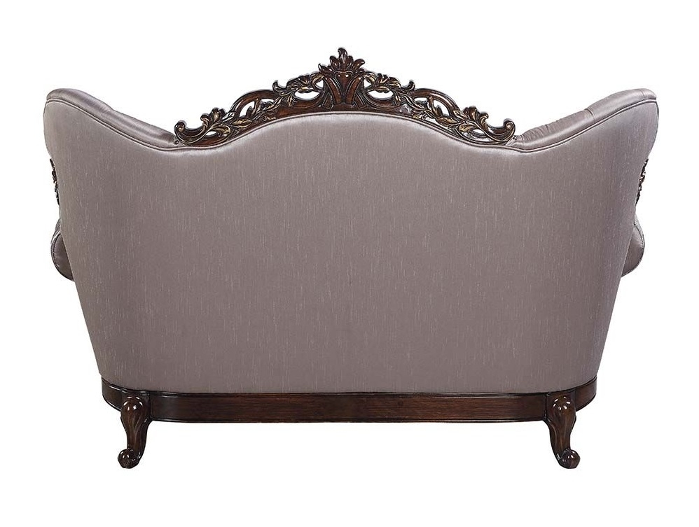 Benbek Fabric/Wood Tufted Living Room Set