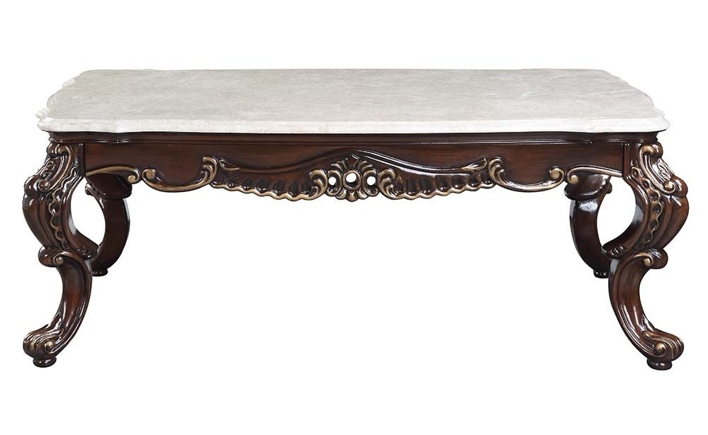 Benbek Marble/Wood Coffee Table